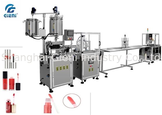 Semi-otomatis Lip Oil Filling Machine dengan Mixing Tank, Linear Type