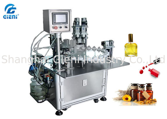 Rotary Type Nail Polish Filling Machine Kontrol PLC Dengan 30 Botol Per Menit