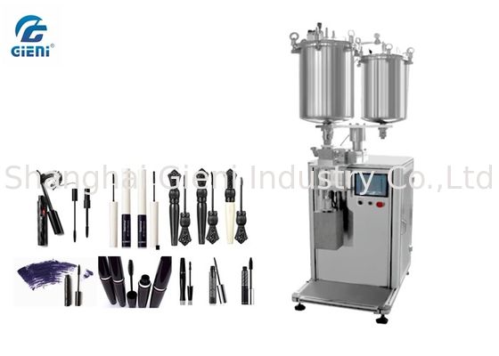 Stainless Steel Tank Mascara Filling Machine 14kw Power Dengan Dua Nozel