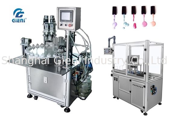 Efisiensi Tinggi Nail Polish Bottle Filling Machine 220V Dengan Servo Capper