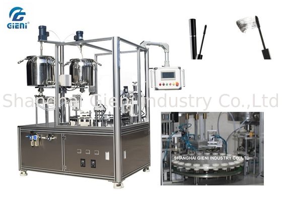Rotary Type Mascara Filling Machine Stainless Steel Dengan Brush Memasukkan Divice
