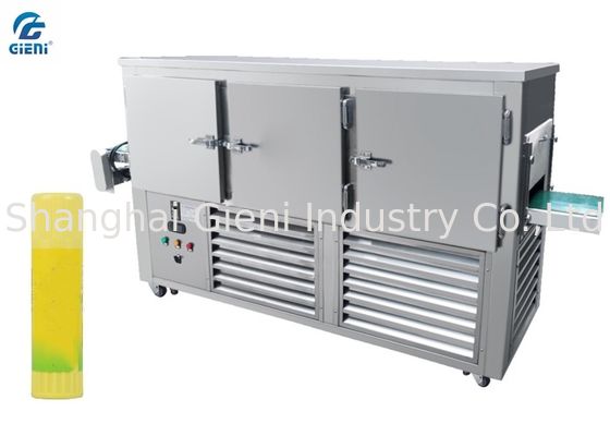 Kecepatan Disesuaikan Lip Balm Membuat Mesin Conveyor Chilling Tunnel 800kg