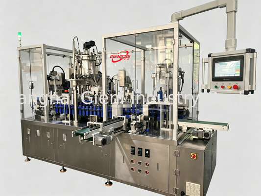 JQH-02 Mesin Pengisi Lipgloss Berkecepatan Tinggi dengan Output 80 PCS/MIN dan Servo Piston Filler dalam bahan SUS304