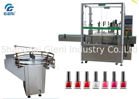 Dosis Kecil Otomatis Nail Polish Filling Equipment 2 Nozel Dengan Turn Table