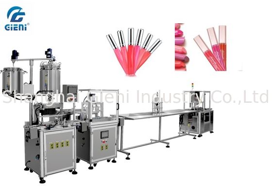 Mengisi Model Statis Lip Oil Filling Machine 60 ~ 84pcs / Min Untuk Wadah Berbeda