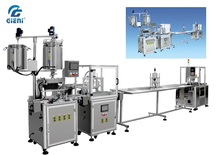 Linear Type Mascara Filling Machine dengan Container Detecting System
