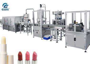 Harga yang bagus Full Automatic Lip Balm Filling Machine Dengan Chilling Tunnel on line
