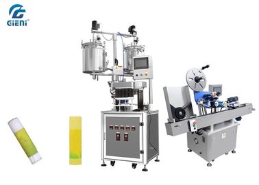 Harga yang bagus Dua Belas Nozel Peralatan Pembuatan Balsem Bibir Dengan Labeller Otomatis on line