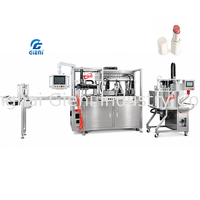 GLU-900 Full Silicone Lipstick Filling Machine Teknologi Demoldering Vakum 30L Tangki 112 Kerongkongan Cetakan