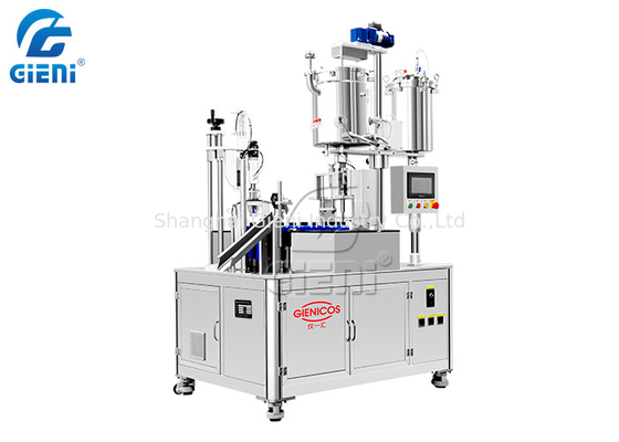 Harga yang bagus 1-100ML Single Nozzle Rotary Type Mascara Filling Machine 30PCS/M Dengan 2 Tangki on line